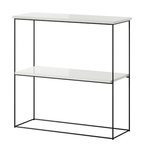 Toni konsolės staliukas juodas/baltas blizgus ADRK