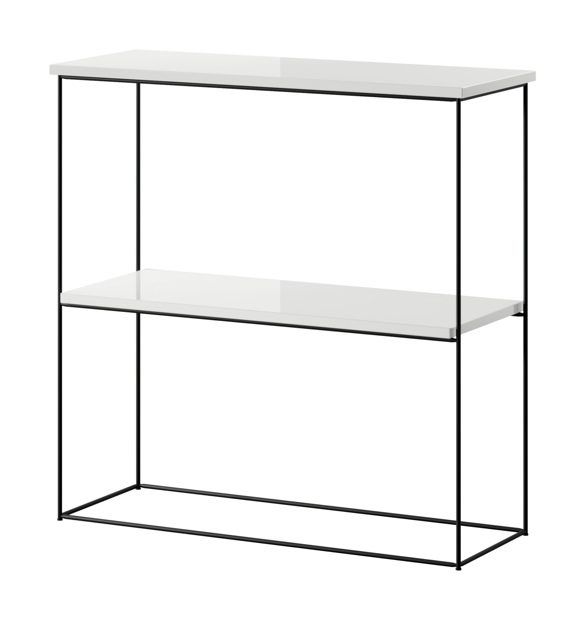 Toni konsolės staliukas juodas/baltas blizgus ADRK