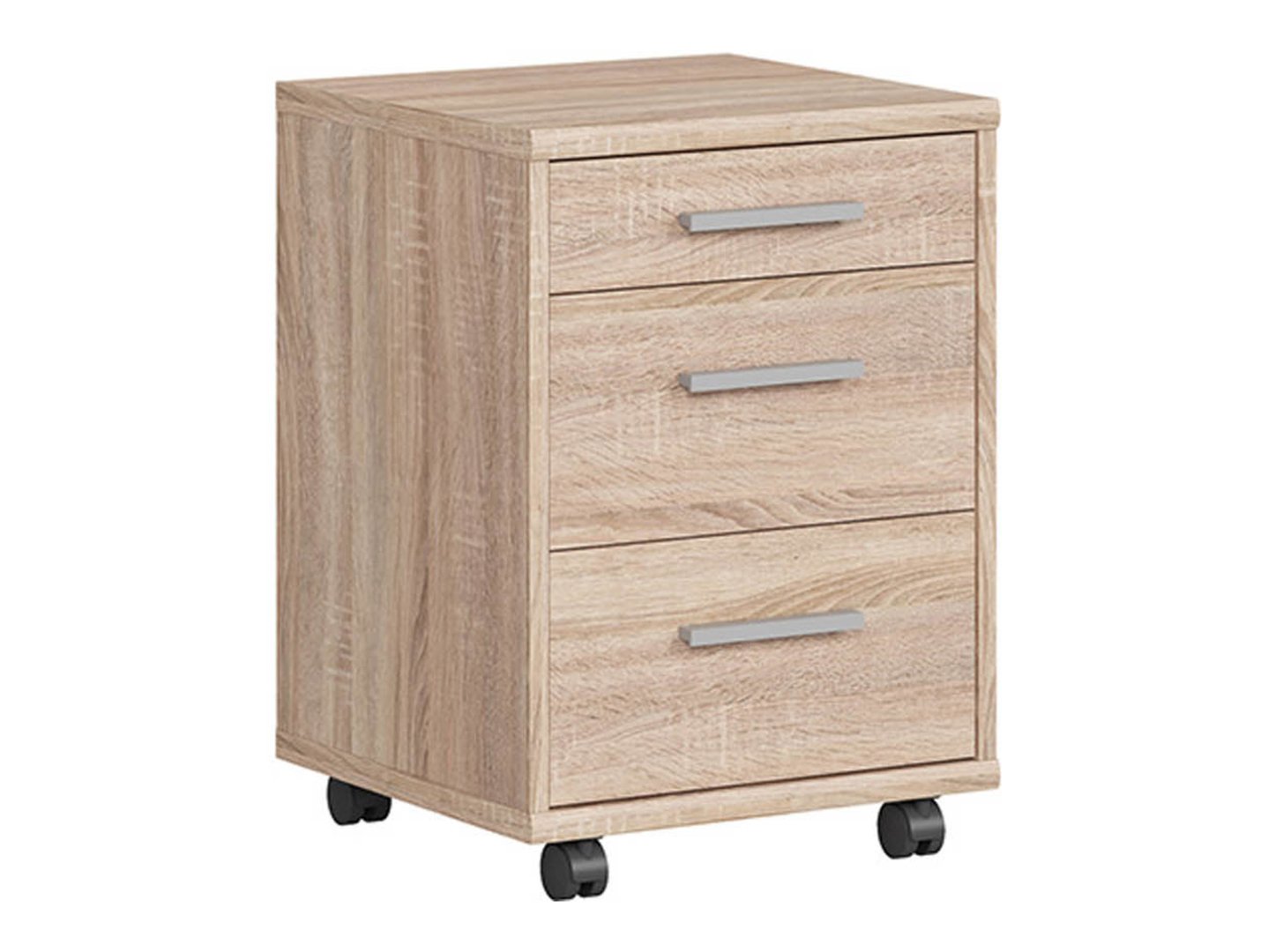 BRW OFFICE 40 cm Sonoma ąžuolo konteineris su stalčiais ant ratukų