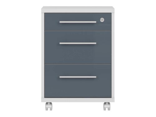 OFFICE LUX šviesiai pilka stalčių spintelė ant ratukų