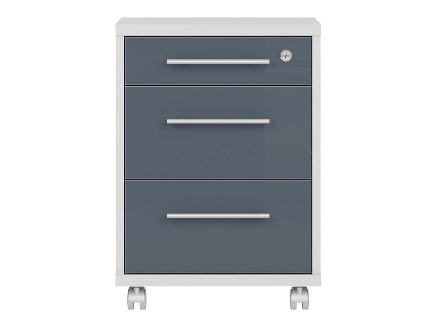 OFFICE LUX šviesiai pilka stalčių spintelė ant ratukų