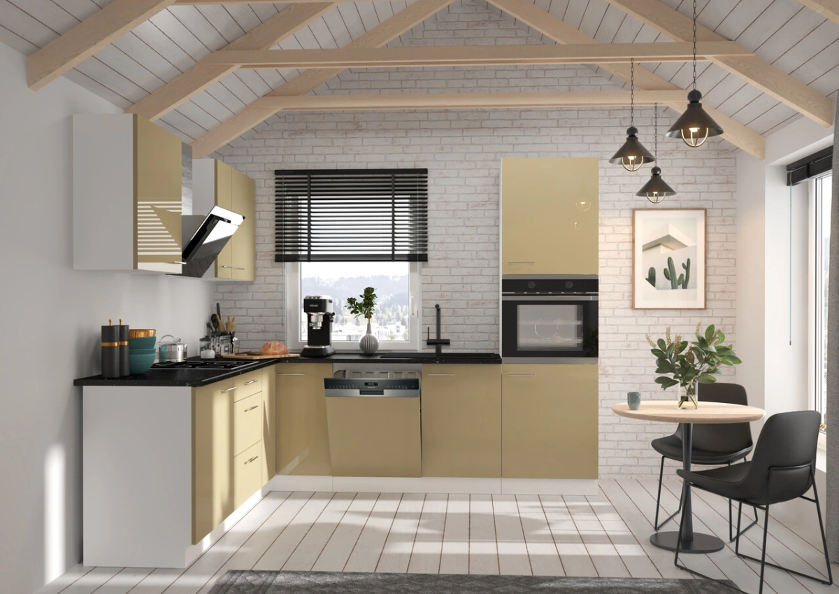 Virtuvės komplektas, kampinė virtuvė 260/210 cm Lara Cappucino