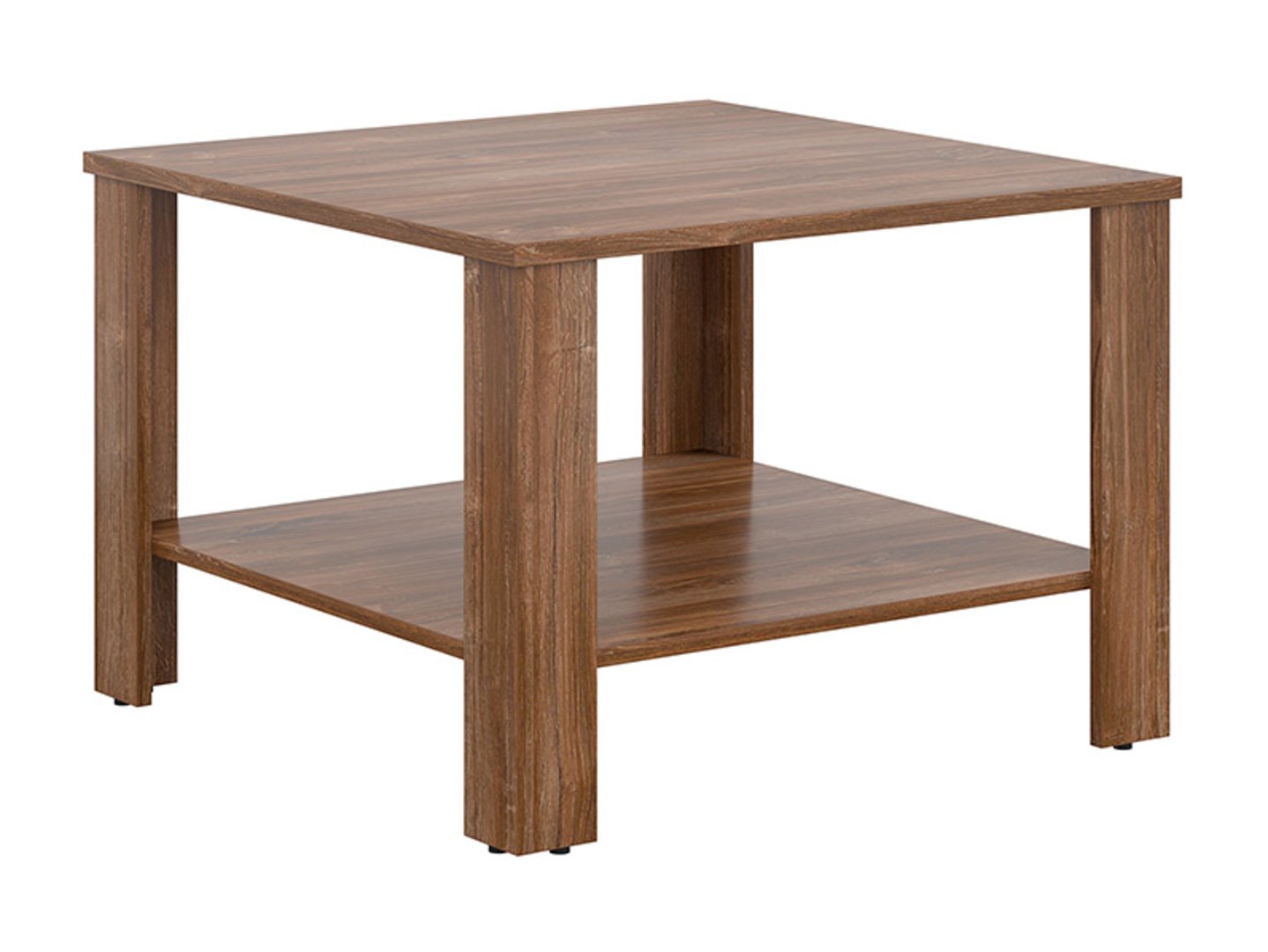 ODETTE kvadratinis kavos staliukas su lentyna 67 cm, Stirlingo ąžuolas