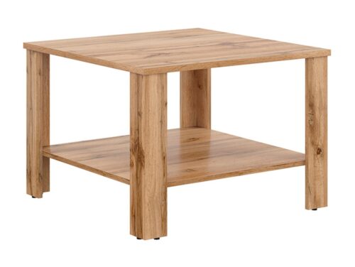ODETTE kvadratinis kavos staliukas su lentyna, 67 cm, Wotano ąžuolas
