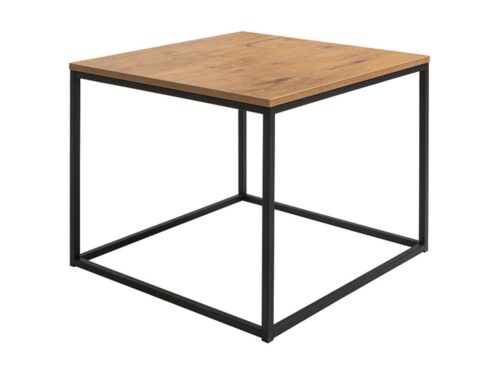 AROZ lofto stiliaus kavos staliukas, 69 cm, ąžuolas „Lancelot“, juodas