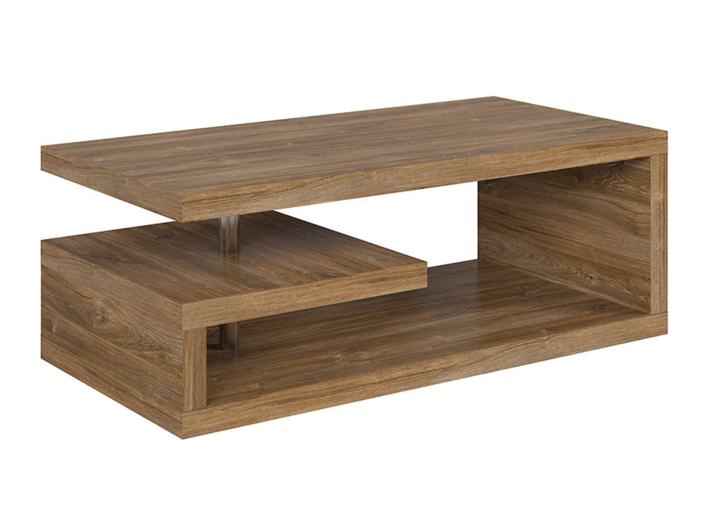 GLIMP stačiakampis kavos staliukas su lentyna 120 cm, Stirling ąžuolas