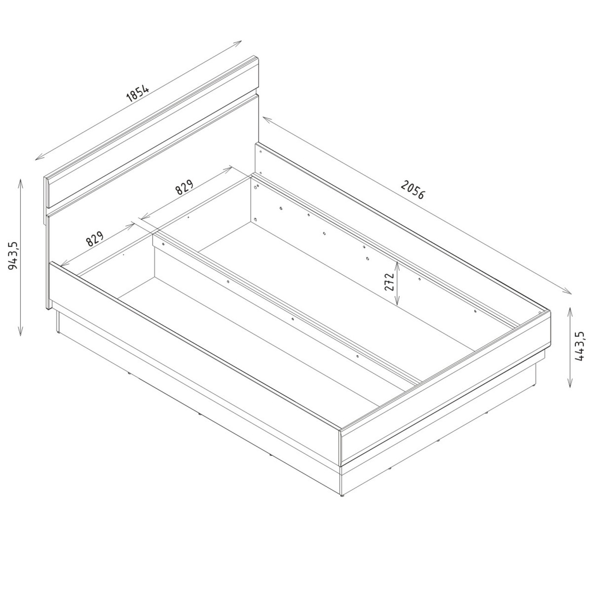 LIONEL LI12/180 S.P. Lova su patalynės dėže - Paveikslėlis 3