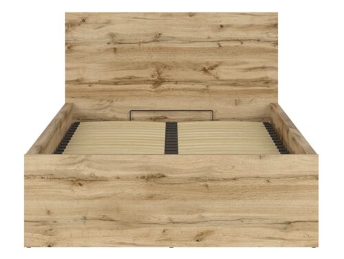 Lova 120 B su rėmu ir čiužiniu MIMAS MULTI SILVER TETRIX 129 cm Wotan ąžuolas