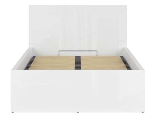 Lova 120 B su rėmu ir čiužiniu MIMAS MULTI SILVER TETRIX 129 cm balta blizgi