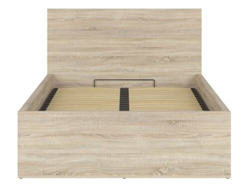 Lova 120 B su rėmu ir čiužiniu MIMAS MULTI SILVER TETRIX 129 cm Sonoma ąžuolas