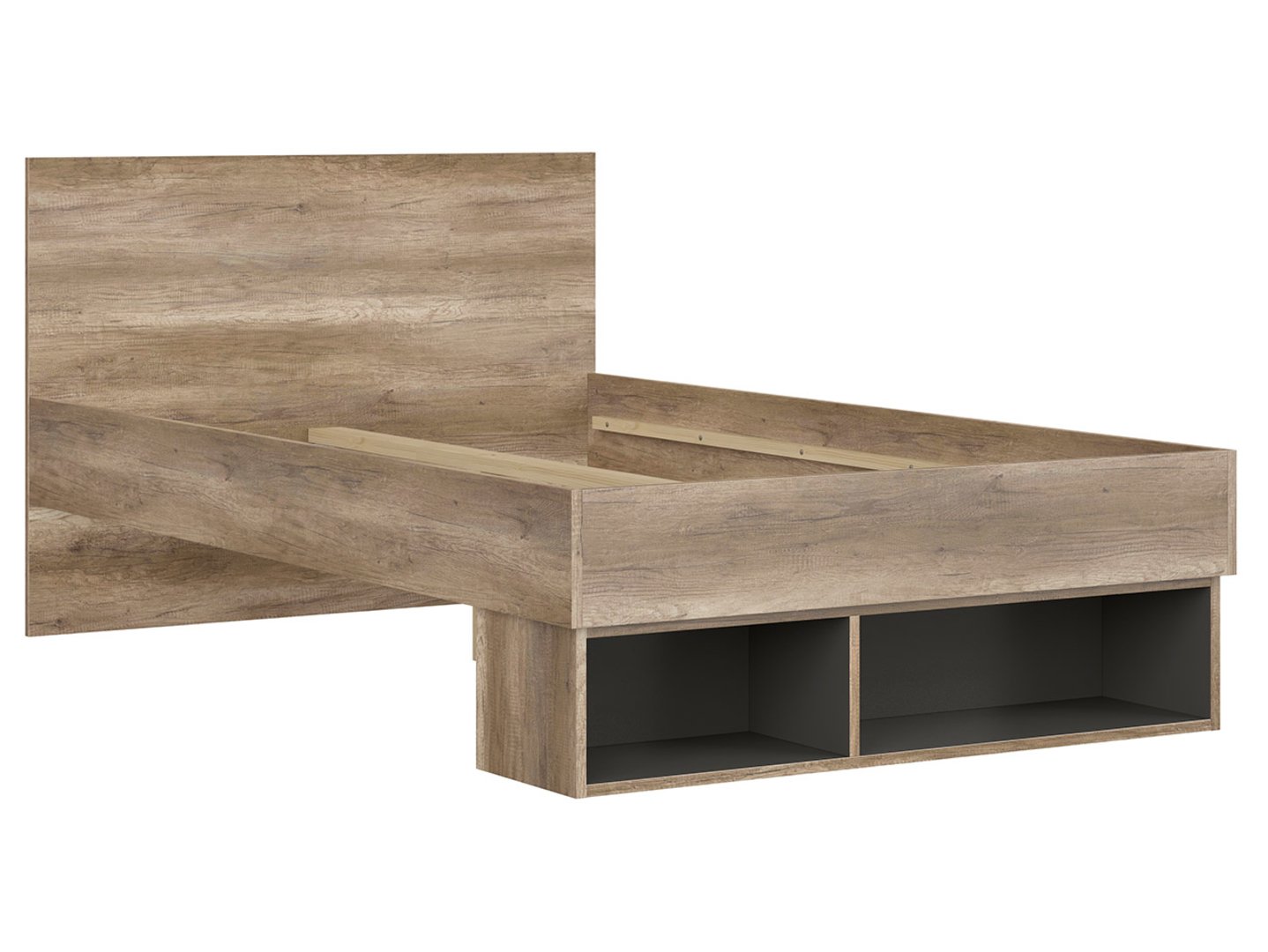 Lova 120 MALCOLM paminklas ąžuolas/pilkas volframas