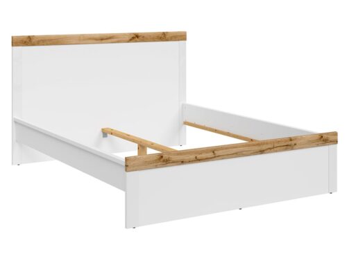 Lova 140 HOLTEN 149 cm balta/ąžuolo spalvos wotan