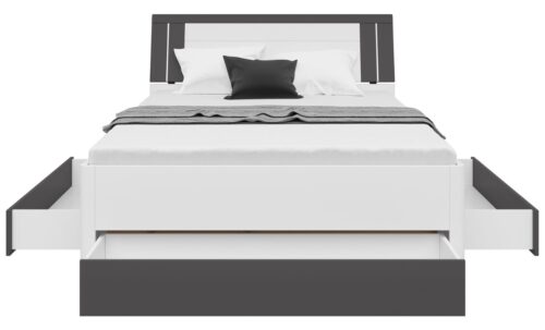 Lova 140 SATURN balta/grafito spalvos