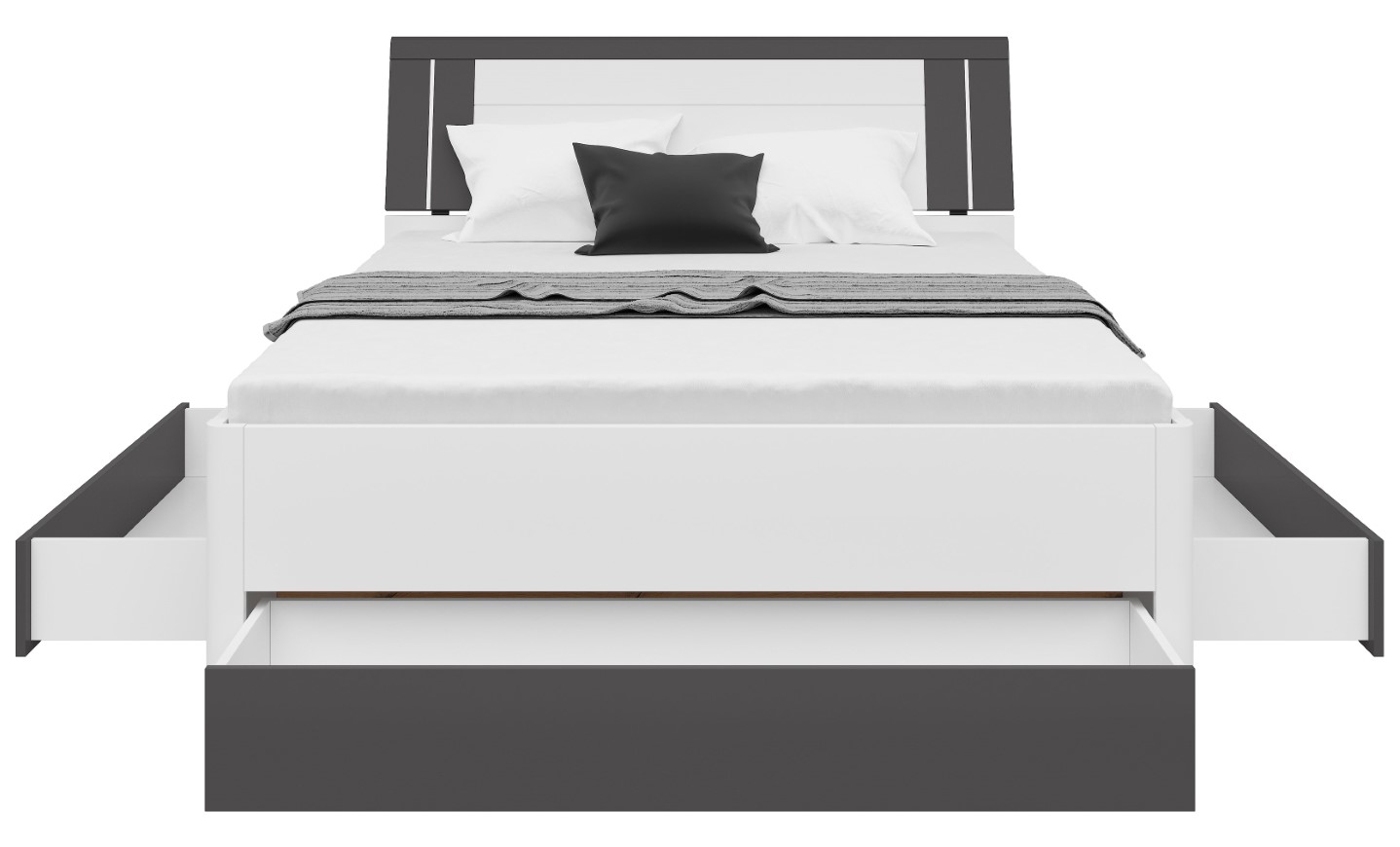 Lova 140 SATURN balta/grafito spalvos