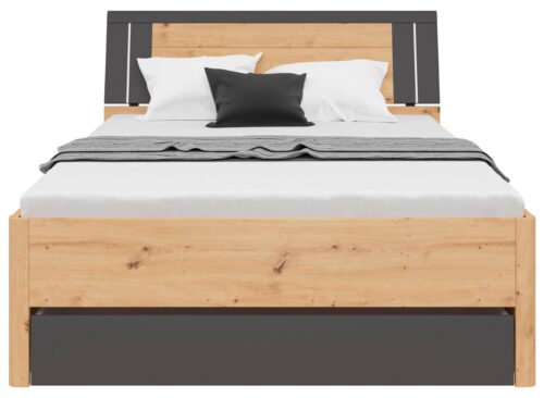 Lova 140 SATURN meniško ąžuolo/grafito spalvos