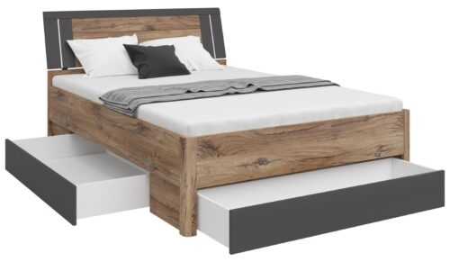 Lova 140 SATURN vėliavos spalvos ąžuolas tamsus/grafitas