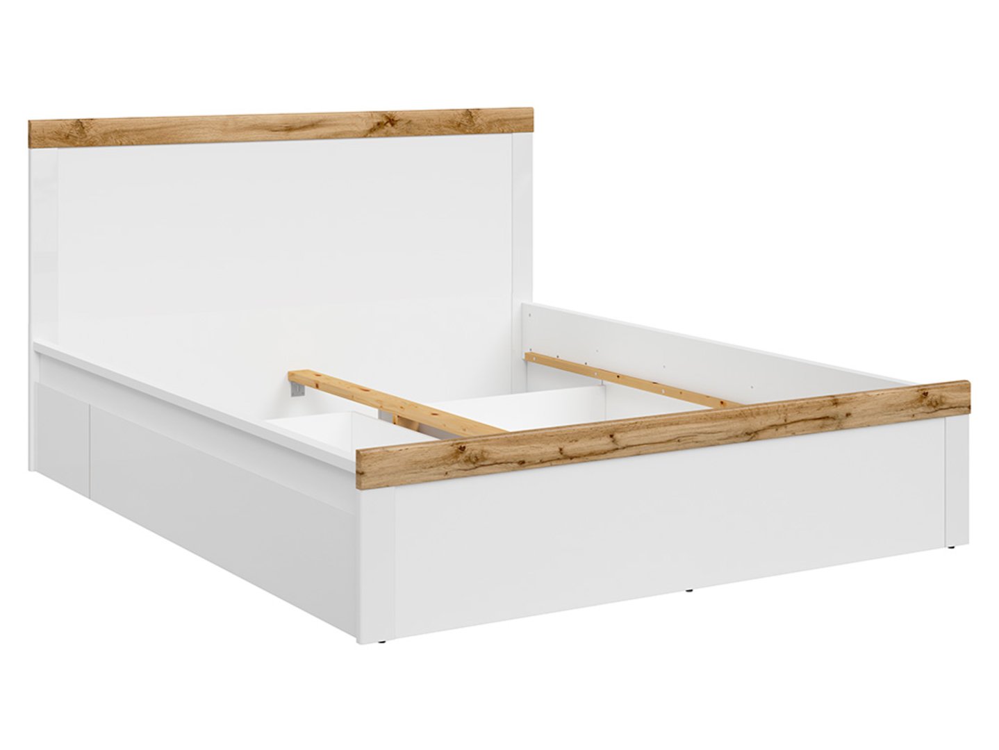 Lova 160 HOLTEN 169 cm balta/ąžuolo spalvos wotan