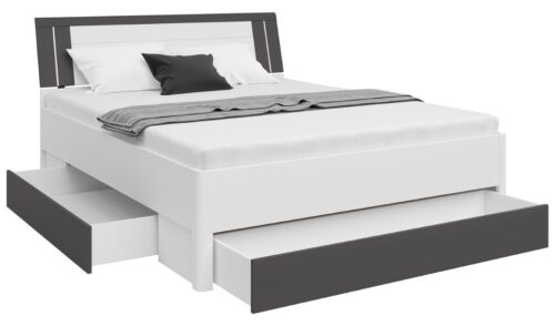 Lova 160 SATURN balta/grafito spalvos