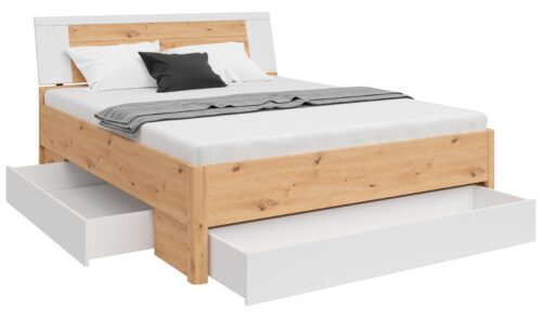 Lova 160 SATURN meniškas ąžuolas/balta