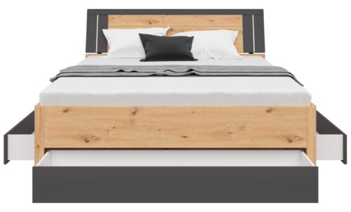 Lova 160 SATURN meniško ąžuolo/grafito spalvos