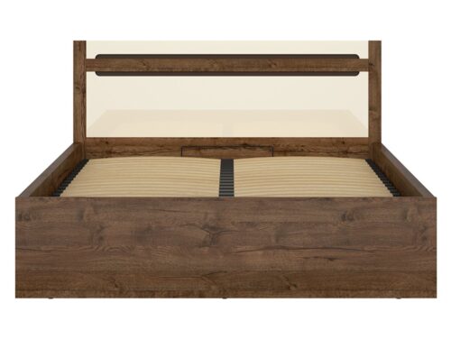 Lova 160 su daiktadėže RUSO ąžuolo balandinės spalvos/perlamutrinės spalvos