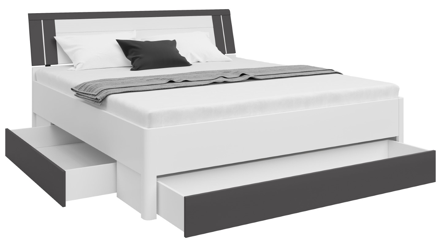 Lova 180 SATURN balta/grafito spalvos