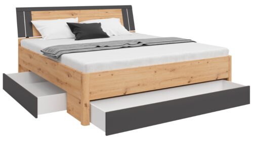 Lova 180 SATURN meniško ąžuolo/grafito spalvos