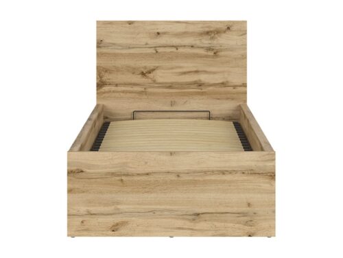 Lova 90 B su rėmu ir čiužiniu MIMAS MULTI SILVER TETRIX 99 cm Wotan ąžuolas