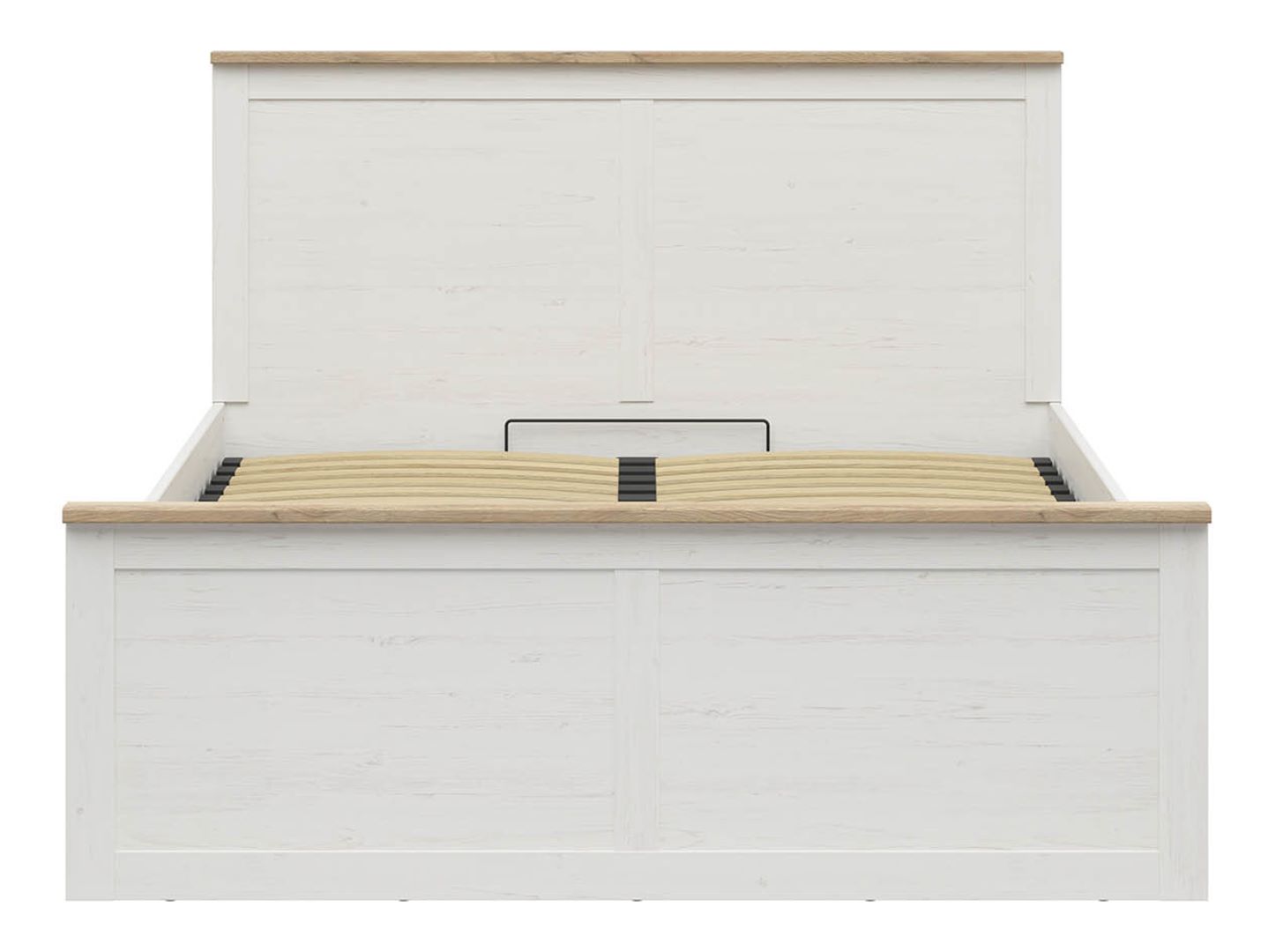Dvigulė lova 160 LOKSA su patalynės dėže, Andersen baltoji pušis/Grandson ąžuolas