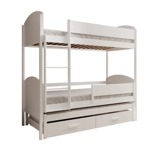 Vaikiška lova 3 asmenims Leia 180×80 balta ADRK