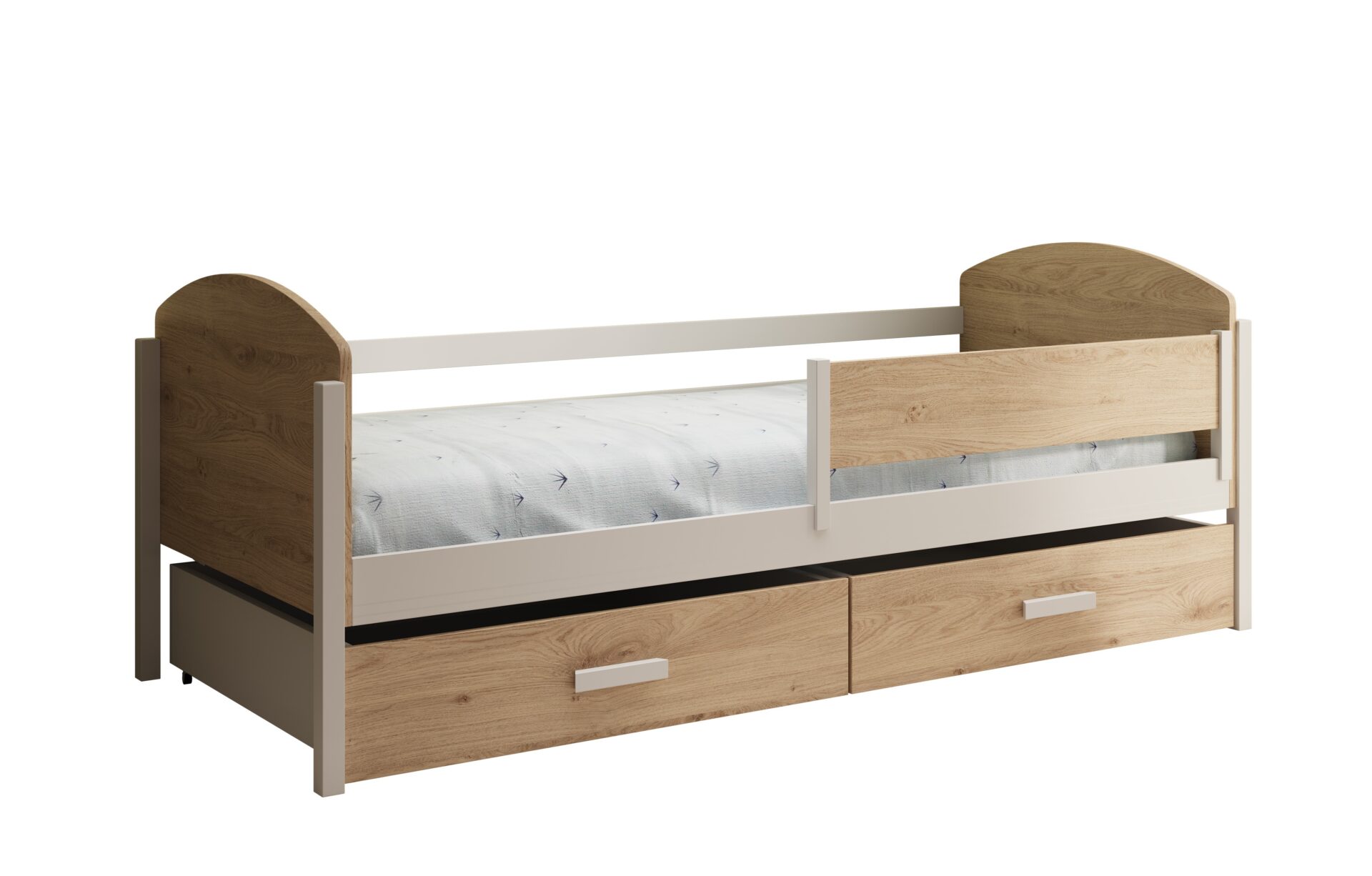 Kalia vaikiška lova 200x90 balta/ąžuolas ADRK