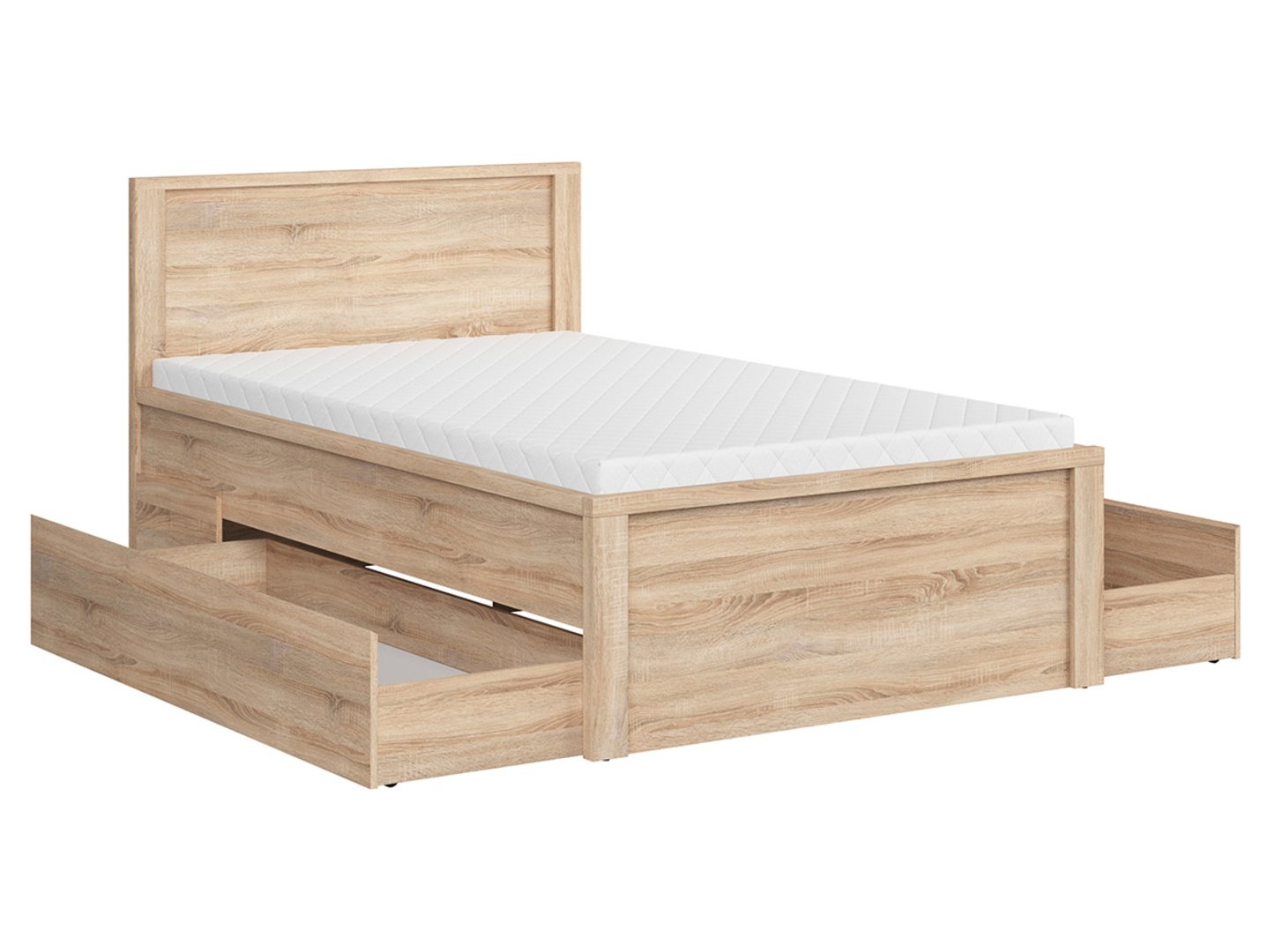 KASPIAN lova 128 cm Sonoma ąžuolas/Sonoma ąžuolas