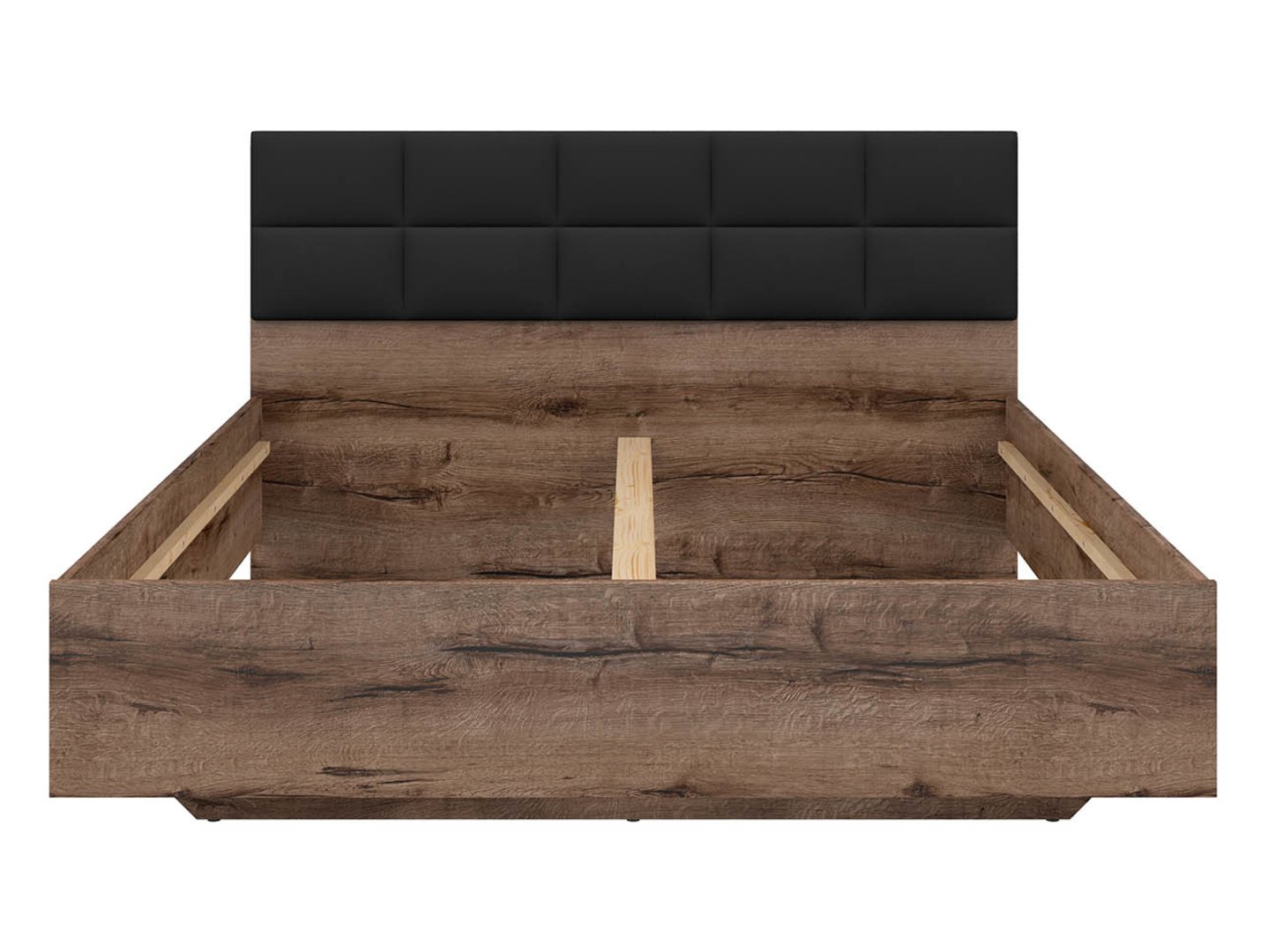 Kaselio lova, 180x200 cm, vienuolyno ąžuolas, su apmuštu galvūgaliu