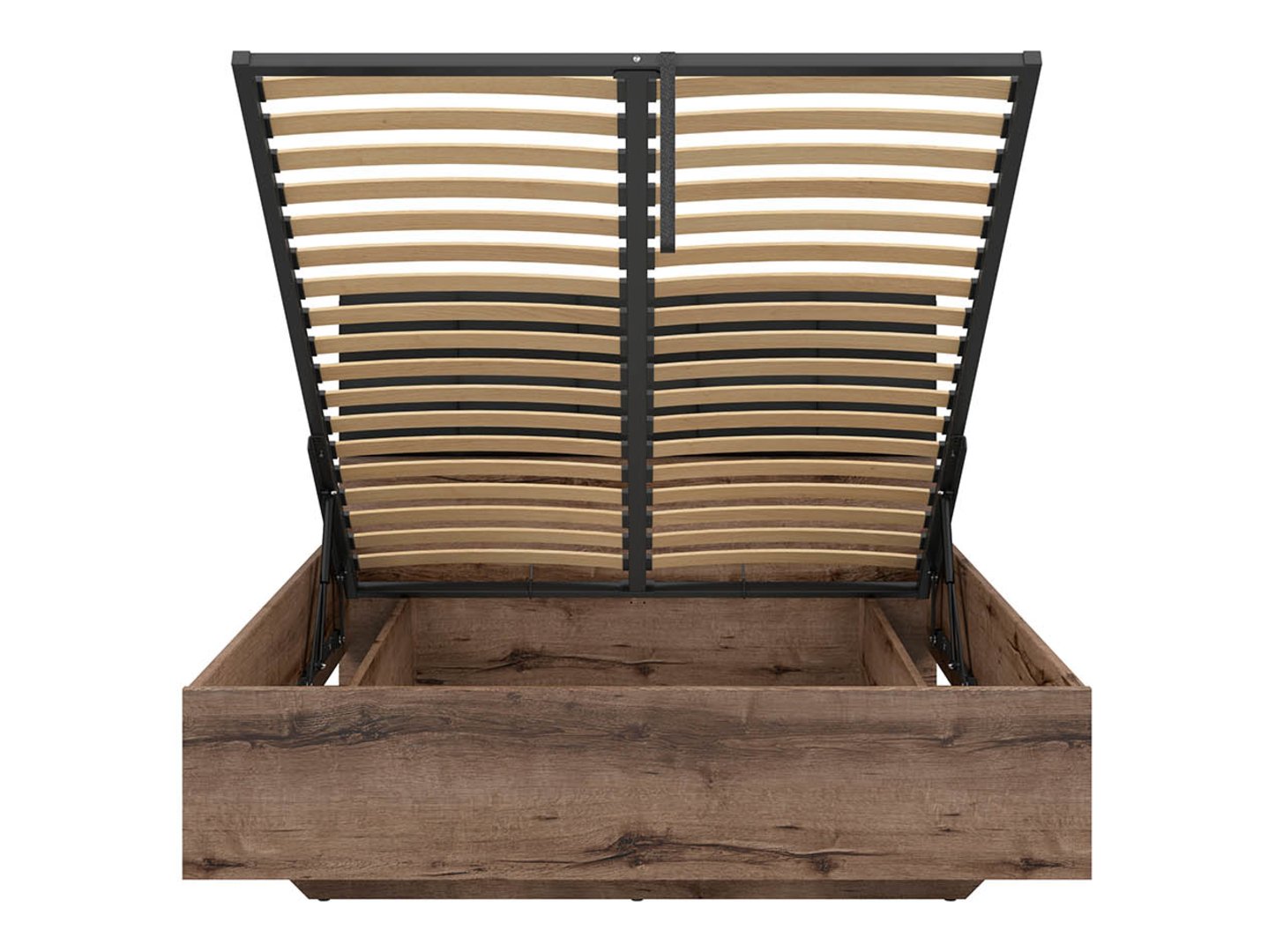 Kaselio lova su rėmu ir daiktadėže, 140x200 cm, vienuolyno ąžuolas