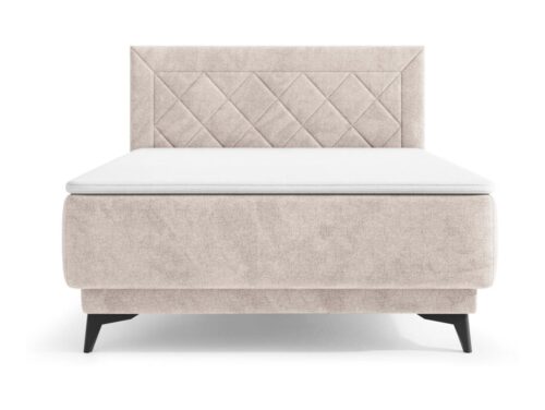 Zalea Neve 03 smėlio spalvos kontinentinė lova 120 cm su daiktadėže