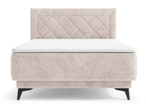 Zalea Neve 03 smėlio spalvos kontinentinė lova 160 cm su daiktadėže