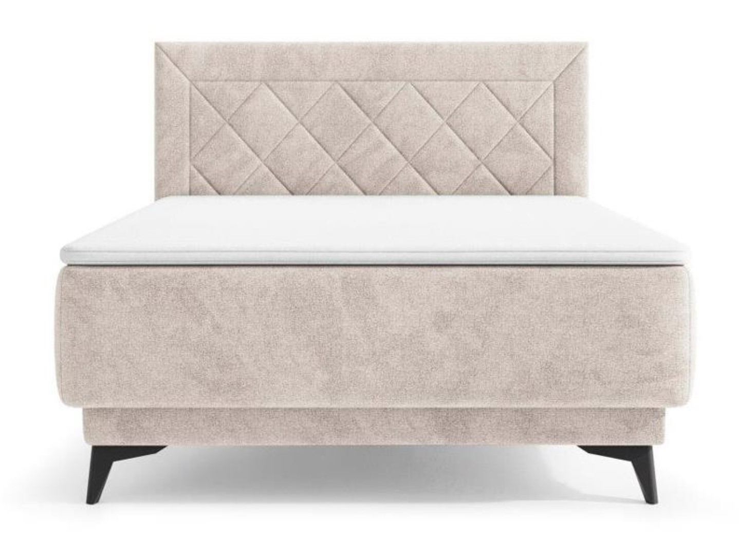 Zalea Neve 03 smėlio spalvos kontinentinė lova 160 cm su daiktadėže