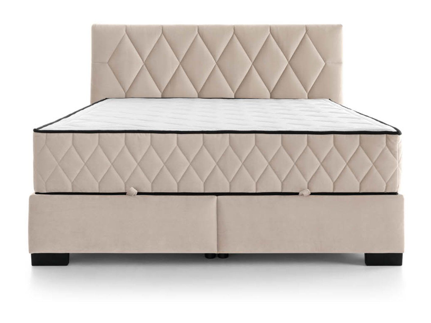 Reve kontinentinė lova 160x200 su daiktadėže, smėlio spalvos