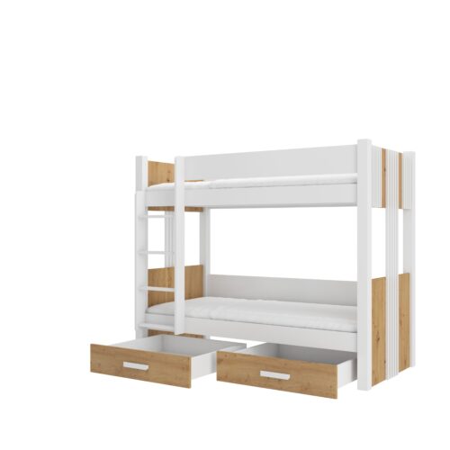 Dviaukštė lova su ARTA čiužiniais 200×90 balta/Artisan ADRK