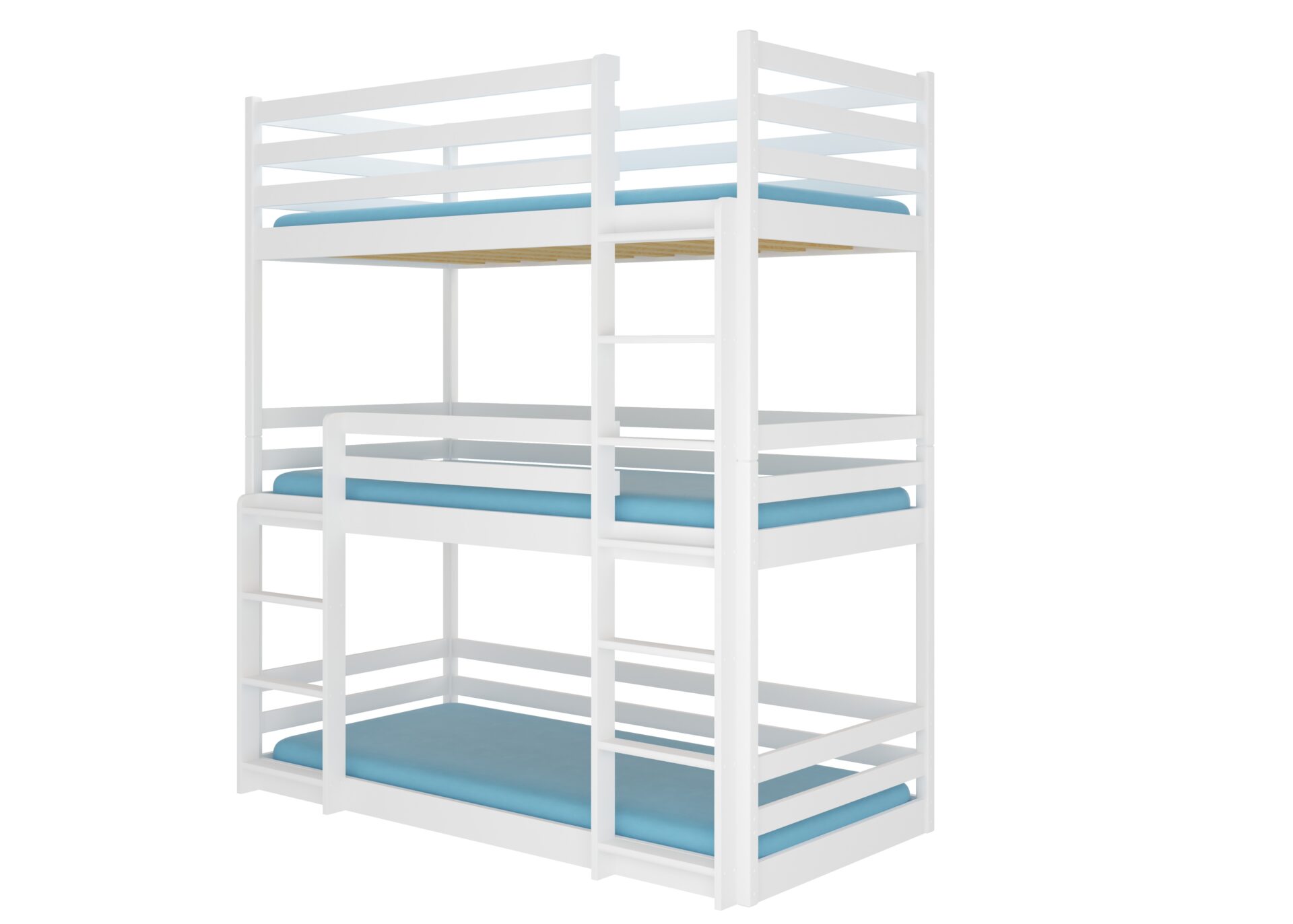 TEDRO trivietė dviaukštė lova 180x80 balta ADRK