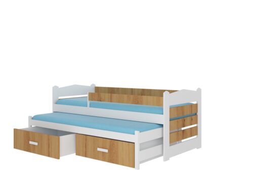 Dvigulė lova su karnizu ir čiužiniais TIARRO 180×80 balta/Artisan ADRK