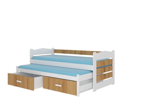 Dvigulė lova su čiužiniais TIARRO 200×90 balta/Artisan ADRK
