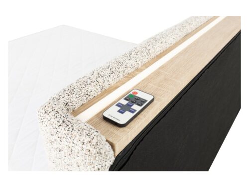 Minkšta lova su daiktadėže ir rėmu TRIPO 160×200 smėlio spalvos