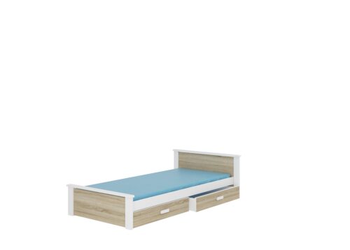 Lova su čiužiniu ALDEX 200×90 balta/Sonoma ADRK