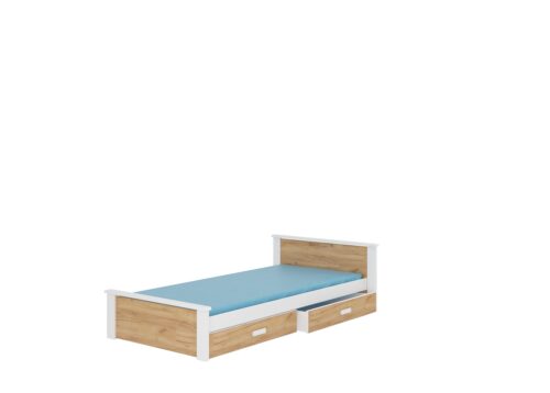 Lova su čiužiniu ALDEX 200×90 balta/auksinio ąžuolo ADRK