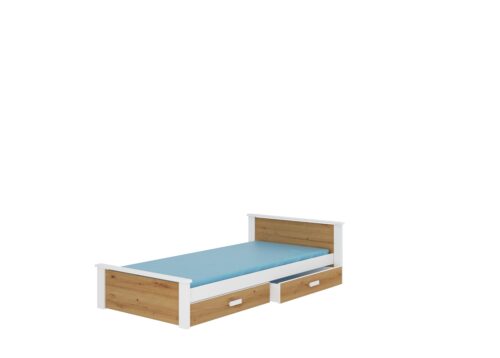 Lova su čiužiniu ALDEX 200×90 balta/Artisan ADRK