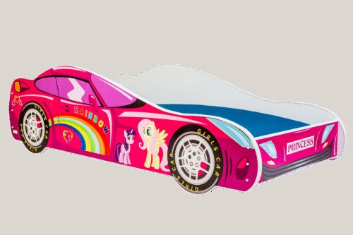 Lova su čiužiniu CAR PINK 160×80 Pušis ADRK