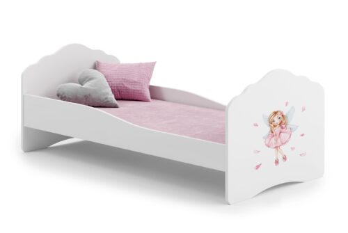Lova su čiužiniu CASIMO MERGAITĖ SU SPARNAIS 160×80 Balta ADRK
