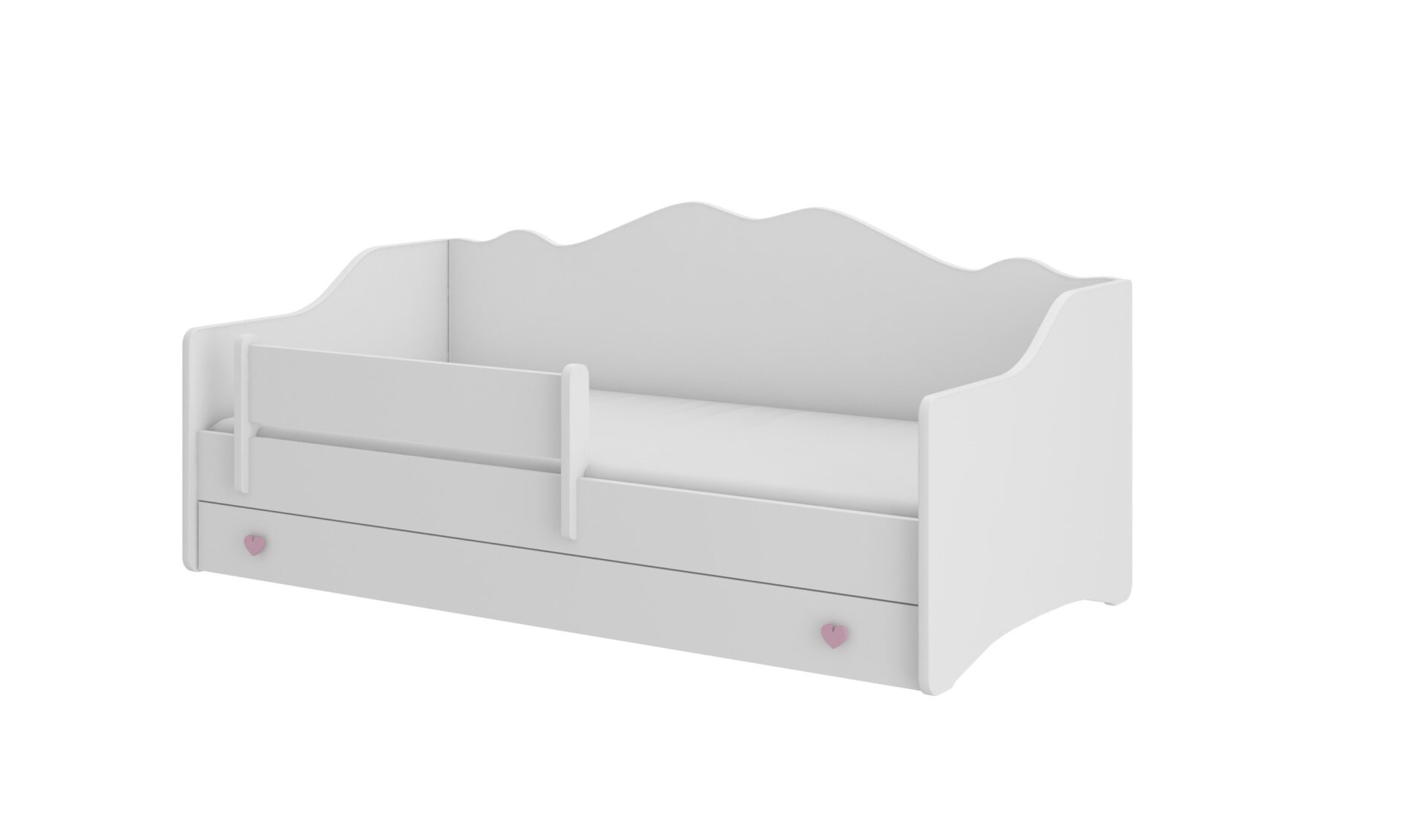 Lova su čiužiniu EMKA Rožinė, Balta 160x80 Balta ADRK