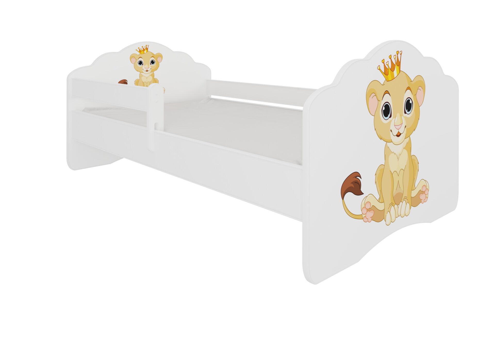 Lova su čiužiniu ir karnizu CASIMO LION 140x70 balta ADRK